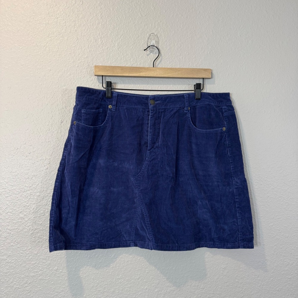 Frye and Co. Women's Size 14 Blue Corduroy Skirt Mini 5-Pocket 100% Cotton